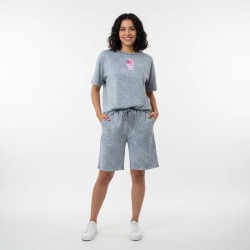 Жіночий сірий костюм (футболка + шорти) 
