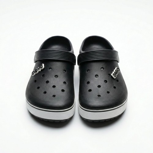 Жіночі крокси DAGO чорні на білій підошві — стильний комфорт на кожен день