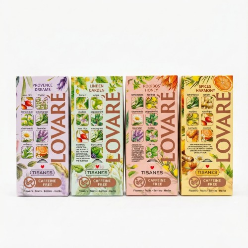 Набір трав'яного чаю Lovare Provence Dreams 1.5 г + Rooibos Honey 1.8 г + Linden Garden 1.5 г + Spices Harmony 1.7 г по 24 пакетики (2000989193821) (арт. 224)