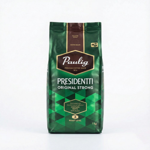 Кава Paulig Presidentti Original Strong в зернах 1 кг — міцний смак для справжніх цінителів