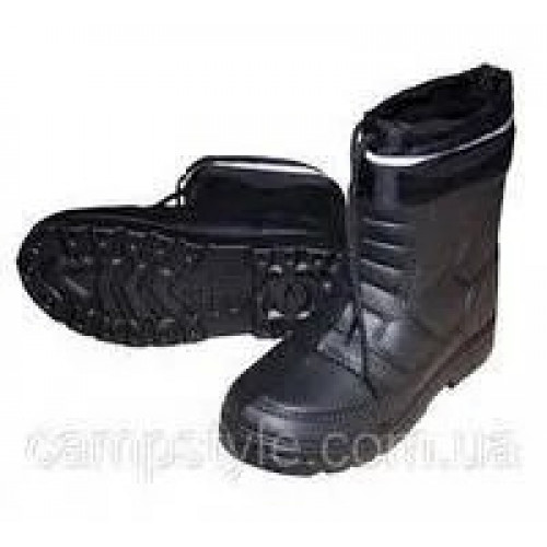 Чоловічі зимові чоботи сноубутси ЕВА Аляска чорні KROK зі світловідбивачем