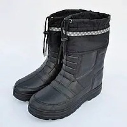 Чоловічі зимові чоботи сноубутси ЕВА термо чорні зі світловідбивачем