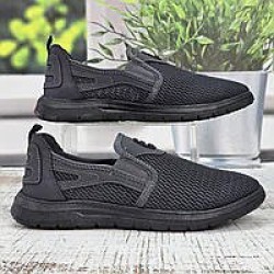 Чоловічі літні мокасини сліпони сітка темно-сірі Dago Style — дихаюче взуття для спеки