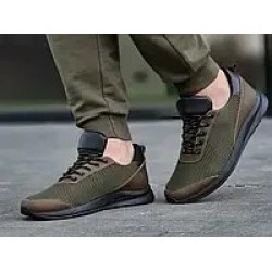 Чоловічі літні кросівки сліпони сітка хакі — дихаюче взуття для спеки