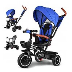 Дитячий триколісний велосипед Tiny Bike 3в1 з навісом ROTATED 360 SP0650