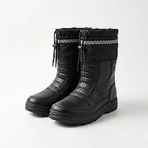 Чоловічі зимові чоботи дутики калоша KROK чорні світловідбивна стрічка