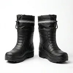 Чоловічі зимові чоботи дутики ЕВА утеплені чорні зі світловідбивачем