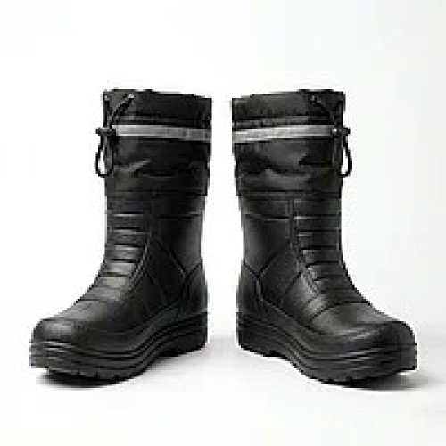 Чоловічі зимові чоботи дутики ЕВА утеплені чорні зі світловідбивачем