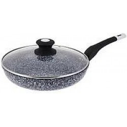 Сковорода UNIQUE UN-5113-20 із кришкою/граніт світлий