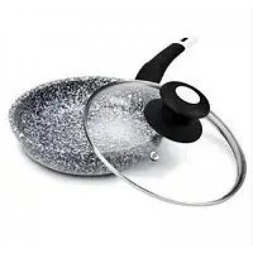 Сковорода UNIQUE UN-5114-22 з кришкою/граніт світлий