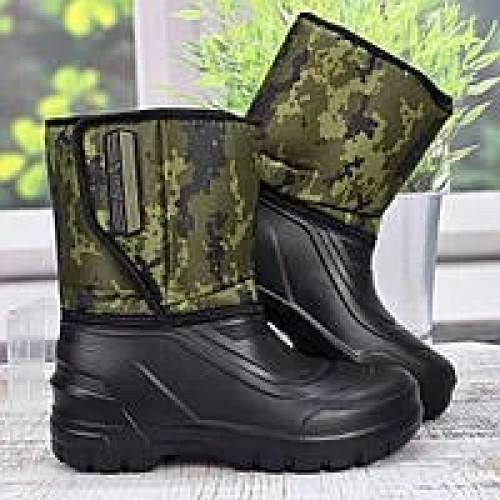 Чоловічі зимові бурки Olimp ЕВА на хутрі чорні липучка