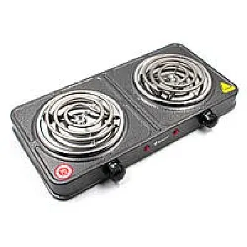 Плита електрична Domotec MS-5802 2кф., 2000Вт. (Сірий)