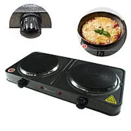 Плита електрична Domotec MS-5822 2кф., 2000Вт. (Сірий)