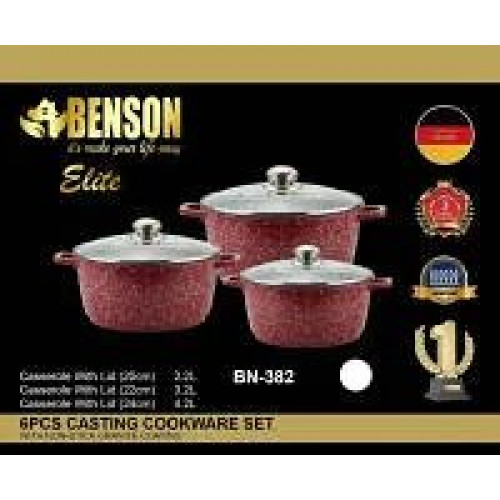 Набір каструль BN-382 з гранітним покриттям 6 пр.