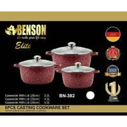Набір каструль BN-382 з гранітним покриттям 6 пр.