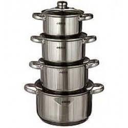 Набір каструль Benson BN-199 З нержавіючої сталі, 6 предметів, 2.1 л, 2.9 л, 3.9 л