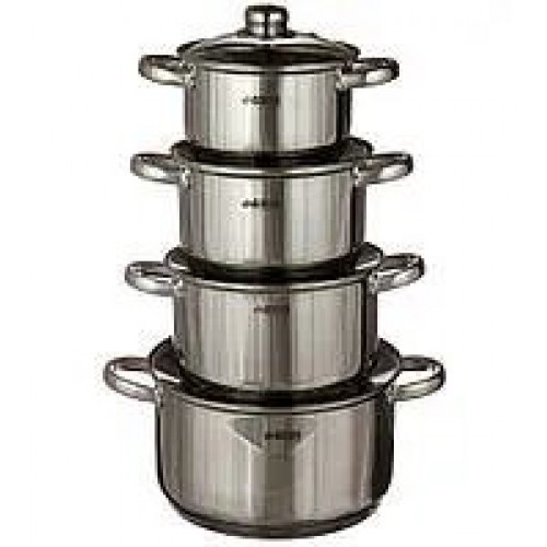 Набір каструль Benson BN-199 З нержавіючої сталі, 6 предметів, 2.1 л, 2.9 л, 3.9 л