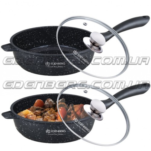 EB-3322 Глибока Сковорода 3.3 Лтр.-28 см., Обидві Сторони Мармурове Покриття