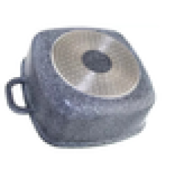 Котел UNIQUE UN-5206 4.3л (24см, квадратний, з кришкою, гранітний) (арт. 18843)