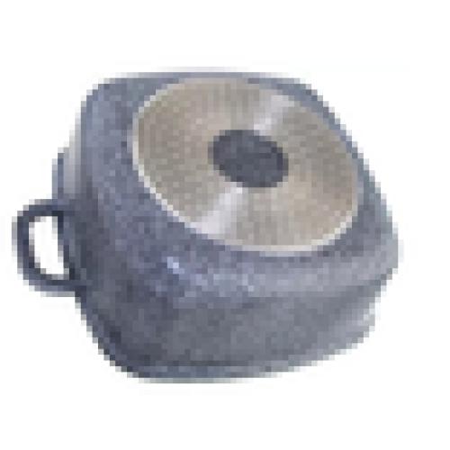 Котел UNIQUE UN-5206 4.3л (24см, квадратний, з кришкою, гранітний) (арт. 18843)