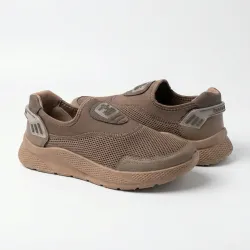 Чоловічі кросівки-сітка Dago Sport Коричневі літні без шнурків (41-45) бежеві мокасини