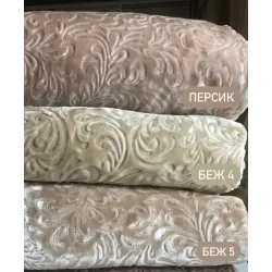 Плед велюровий з выдавкой Vie Nouvelle акрил 200х240 світлий беж