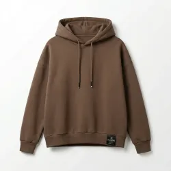 Худі коричневе мокко CKASBENNO, тепла кавова толстовка з капюшоном, стильна кофта з нашивкою