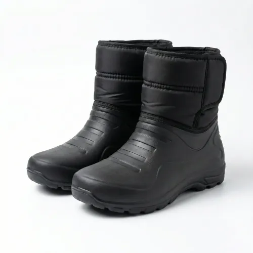 Чоловічі зимові чоботи дутики на липучці OLIMP. Чорні сноубутси ЕВА 41-46