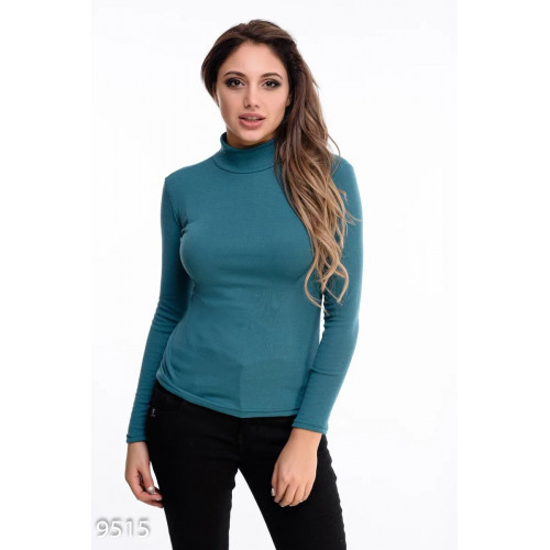 Зелений утеплений повсякденний трикотажний гольф на флісі