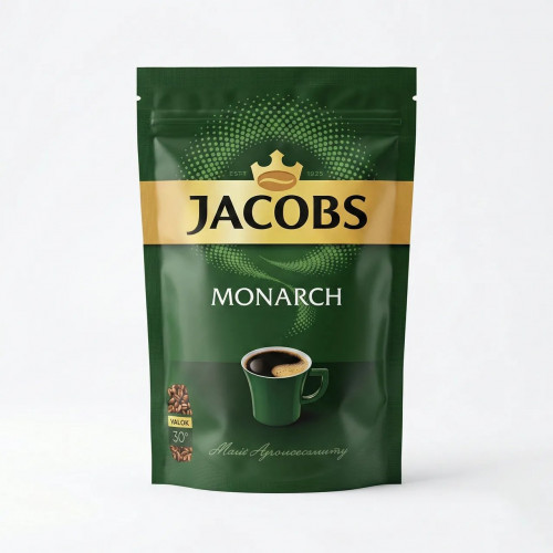 Кава розчинна Jacobs Monarch 60 г (м'яка упаковка) | Компактна, На 30 чашок, В дорогу