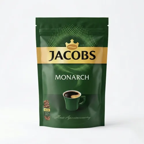 Кава розчинна Jacobs Monarch 60 г (м'яка упаковка) | Компактна, На 30 чашок, В дорогу
