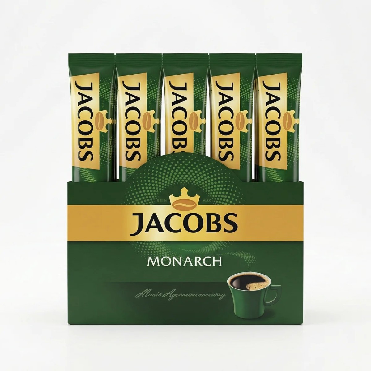 Кава розчинна Jacobs Monarch у стіках (блок) | Порційна чорна кава, Оновлений дизайн, 2 г (арт. 4378)