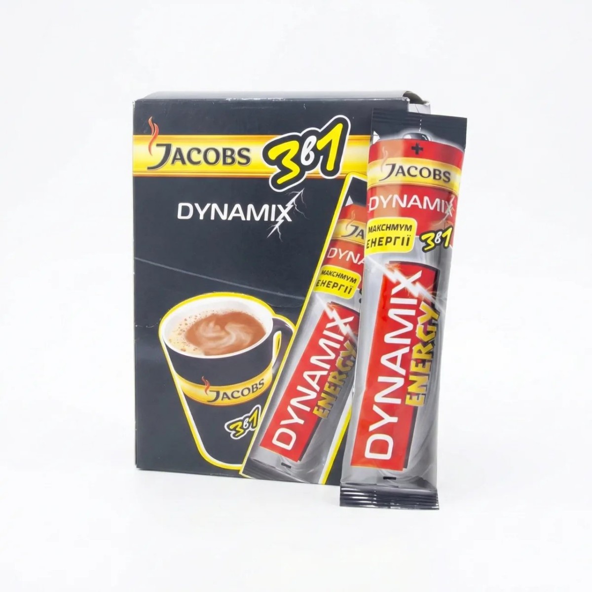 Кавовий напій Jacobs 3в1 Dynamix Energy (упаковка) | Максимум енергії, Міцна кава, Стіки (арт. 4380)