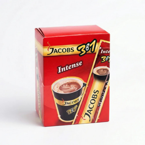 Кавовий напій Jacobs 3в1 Intense (упаковка) | Насичена кава, Більше смаку, Червоний Якобс