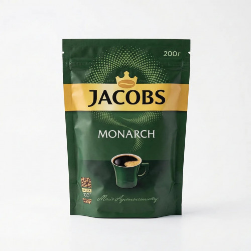 Кава розчинна Jacobs Monarch 200 г | М'яка упаковка, Магія Аромоксамиту, Оригінал