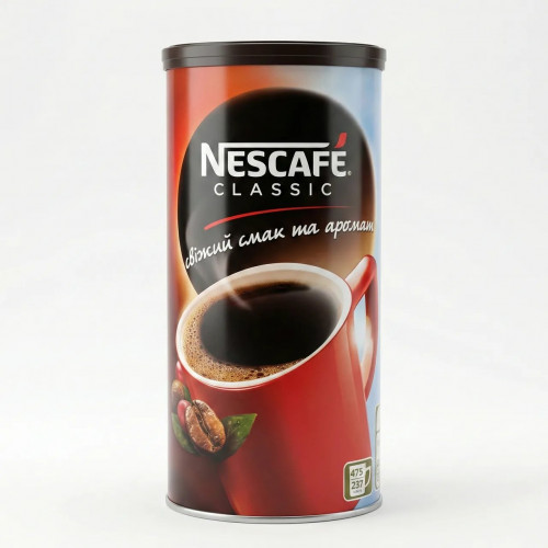 Кава розчинна Nescafe Classic 475 г (залізна банка) | Гранульована, Міцна, Велика упаковка