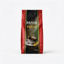 Кофе растворимый Brasil DeLux 500 г | Сублимированный кофе, Премиум качество, Мягкая упаковка
