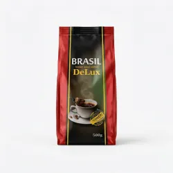 Кава розчинна Brasil DeLux 500 г (м'яка упаковка) | Сублімована, Бразильська, Premiere Quality