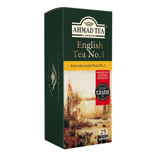 Чай Ахмад з бергамотом чорний в пакетиках Англійський №1 25 х 2 м