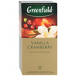 Чай черный с ароматом клюквы и ванили в пакетиках Greenfield Wanilla Cranberry 25 шт х 1,5 г.