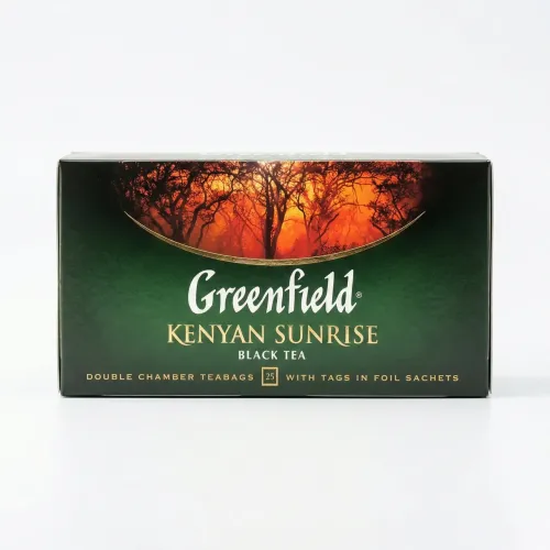 Чай чорний Greenfield Kenyan Sunrise 25 пакетиків | Кенійський, Міцний, У саше, Тонізуючий