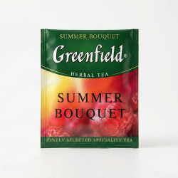 Чай трав'яний Greenfield Summer Bouquet 25 пакетиків | З малиною, Каркаде, Фруктовий, Без кофеїну