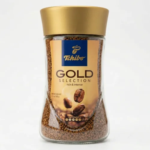 Кава розчинна Tchibo Gold Selection 50 г (скло) | Міні-банка, Насичена та інтенсивна, У дорогу