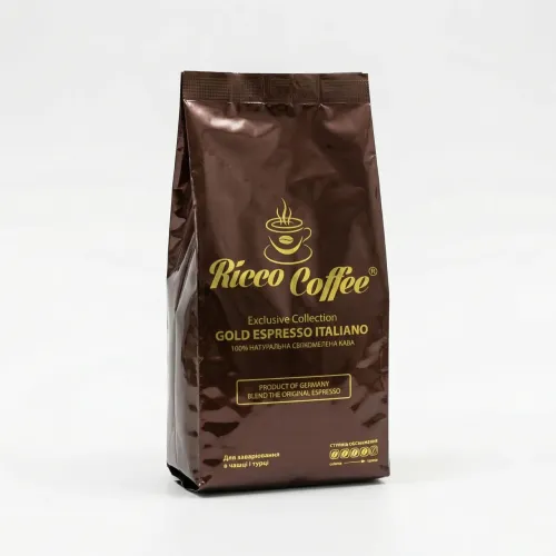 Зерновий кави Ricco Coffee Gold Espresso Italiano 250 гр + ложка в подарунок