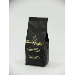 Кава у зернах ricco coffee super aroma black 250 гр + ложка в подарунок 60% АРАБІКА 40% РОБУСТА