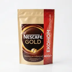 Кава розчинна Nescafé Gold 400 г | Економ пропозиція, Велика м'яка упаковка, Арабіка