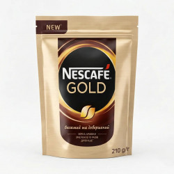 Кофе растворимый Nescafé Gold 210 г | Мягкая упаковка, Арабика, Молотая в 10 раз мельче