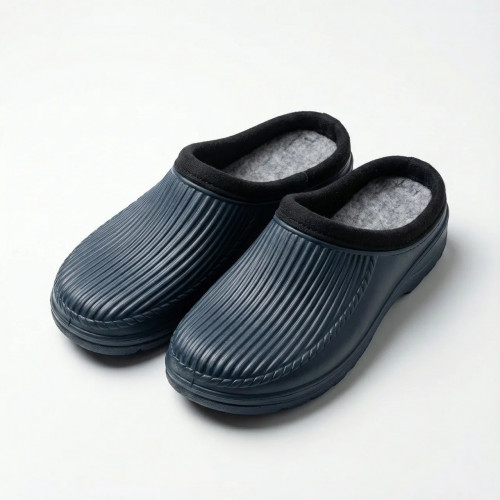 Калоші чоловічі садові з піни утеплені (повсть) сині, Зимові сабо для дачі (розміри 41-45)