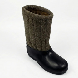 Бурки шинельні сірі з гумовими калошами. Валянки шиті зимові вологостійкі VR 38-45