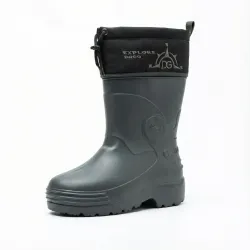 Чоловічі зимові чоботи ЕВА з манжетом Explore. Теплі гумові чоботи для рибалки темно-сірі. Розміри 41-45